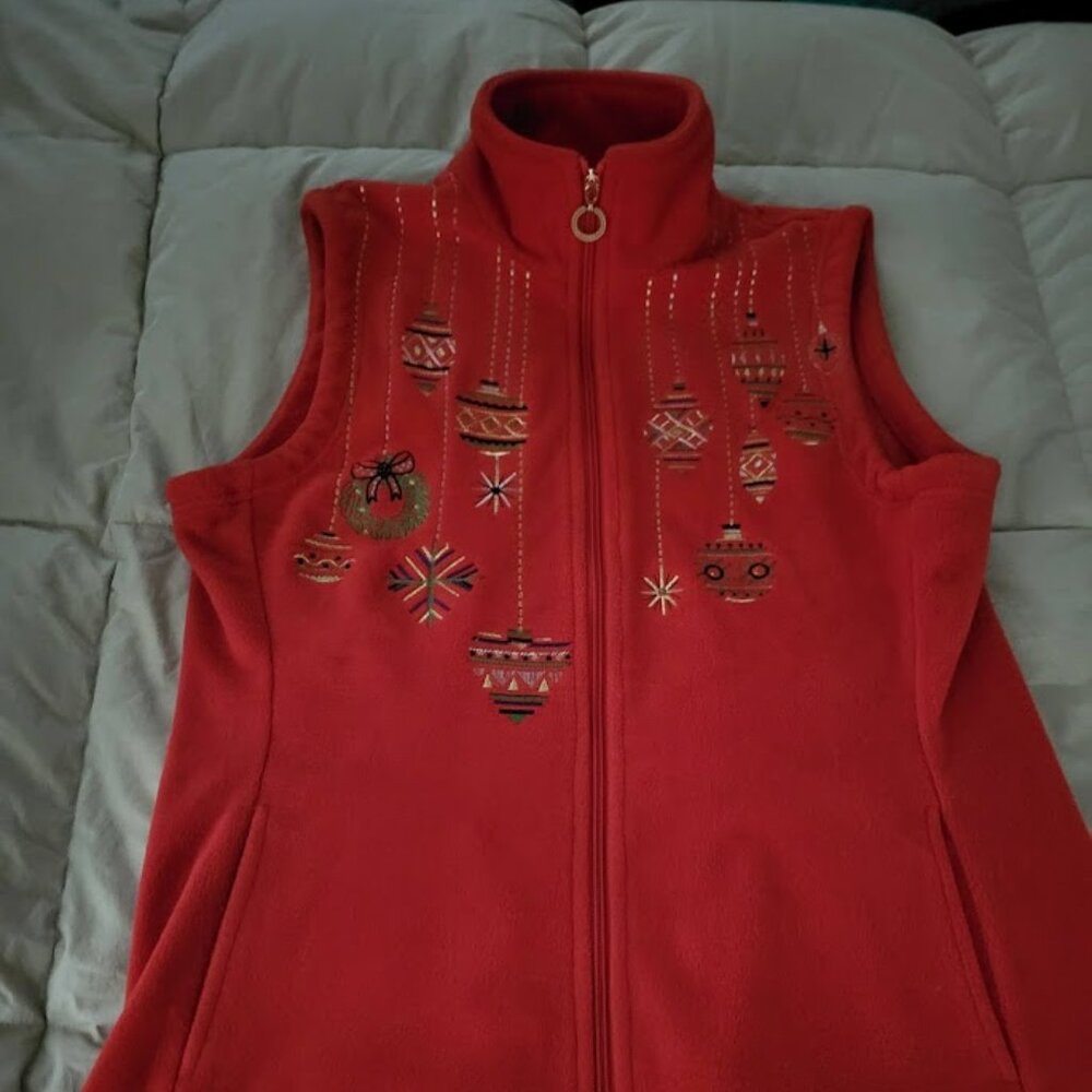 Holiday Woman's Red Felt Vest